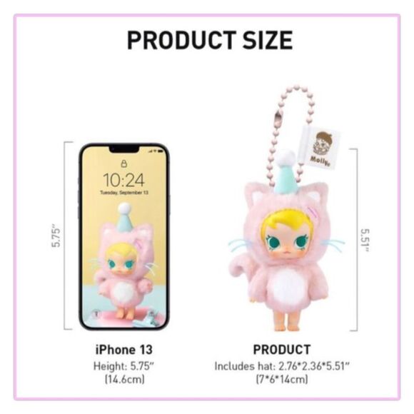 Pop Mart Baby Molly Pocket Friends Series Vinyl Plush Pendant Blind Box - Picture 5 of 11